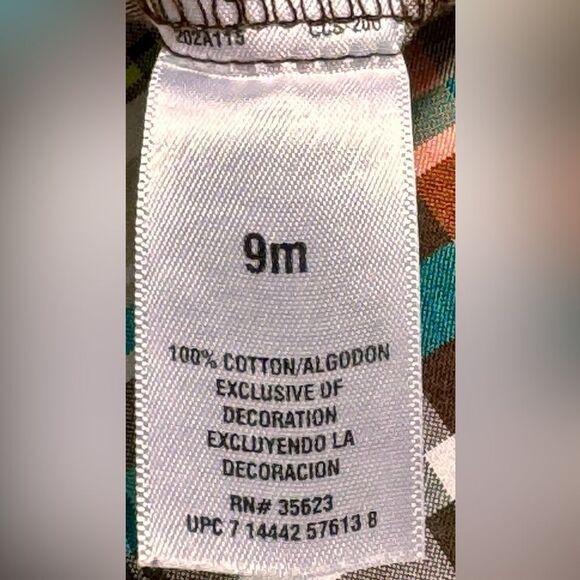 Carter’s Baby Boy Kids Plaid Octopus Embroidered Sleeveless Romper. 9 Months. - Picture 5 of 6